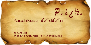 Paschkusz Ödön névjegykártya